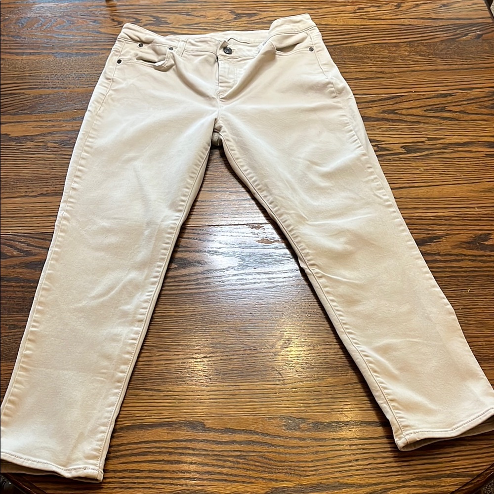 Talbots Cream Slim Ankle  Jeans